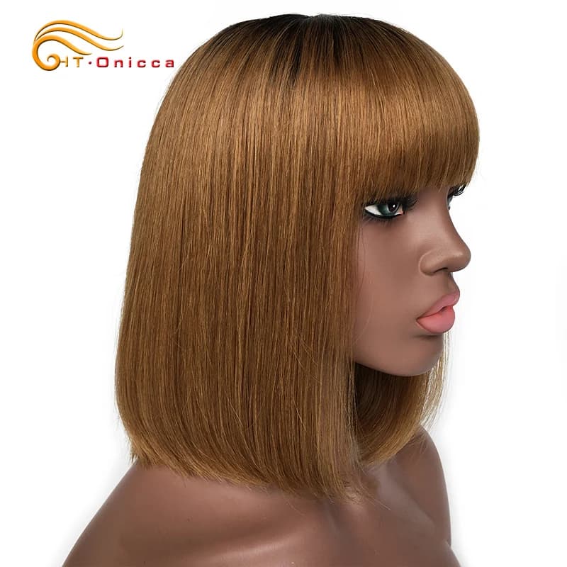 perruque marron bob