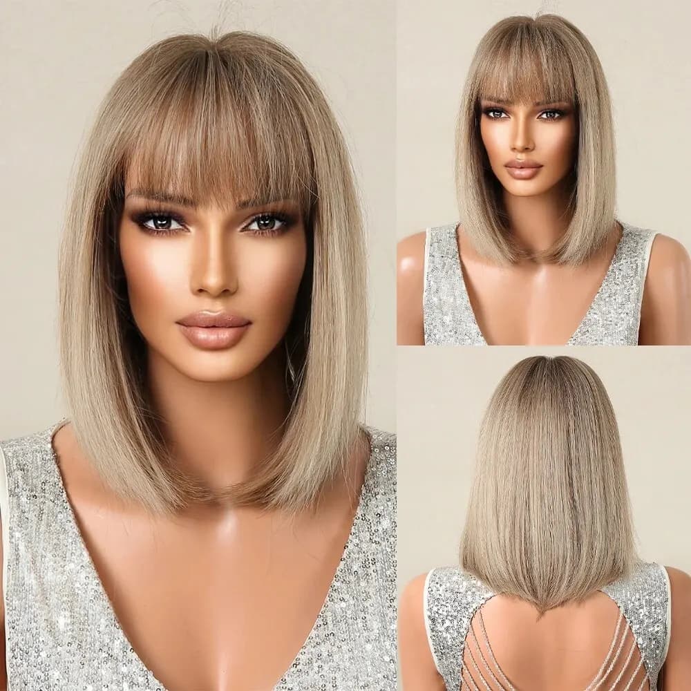 perruque blonde mi-longue