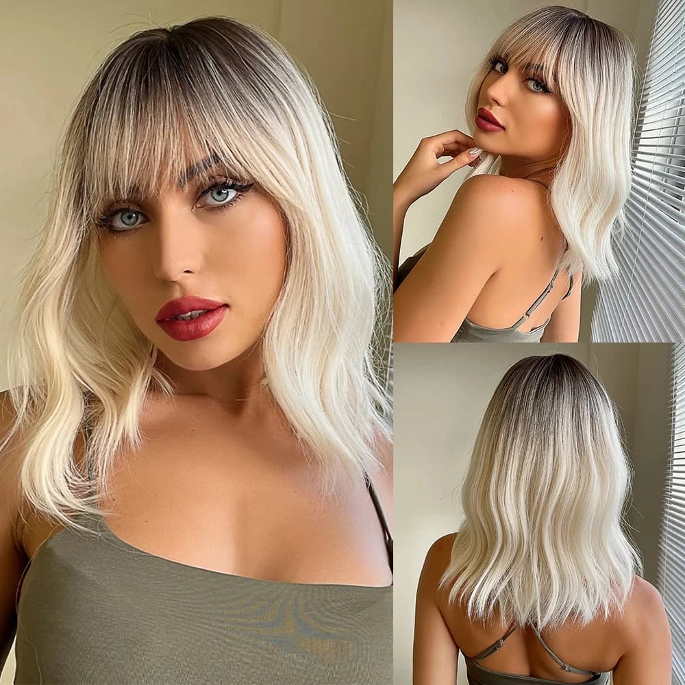 perruque blonde élégante