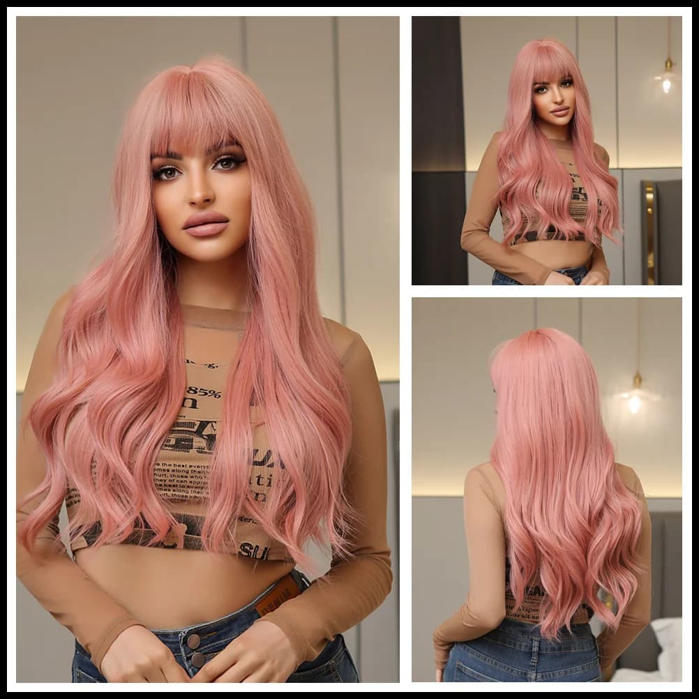 perruque rose fashion